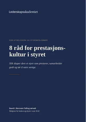 Forside: 8 råd for prestasjonskultur i styret