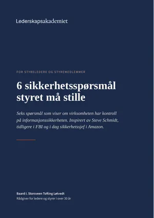 Forside: 6 sikkerhetsspørsmål styret må stille