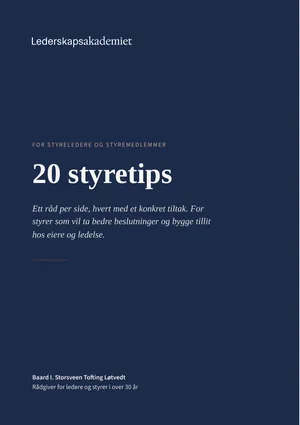 Forside: 20 styretips